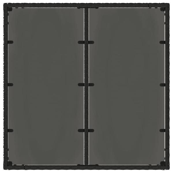5-teiliges Garten Esszimmer Set Schwarz Poly Rattan, stapelbare Gartenstühle mit Kissen - 2-teiliges Set in Schwarz Poly Rattan