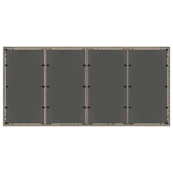 7-teilige Garten Essgruppe Grau Poly Rattan, Stapelbare Gartenstühle mit Kissen 2 Stück Grau Poly Rattan