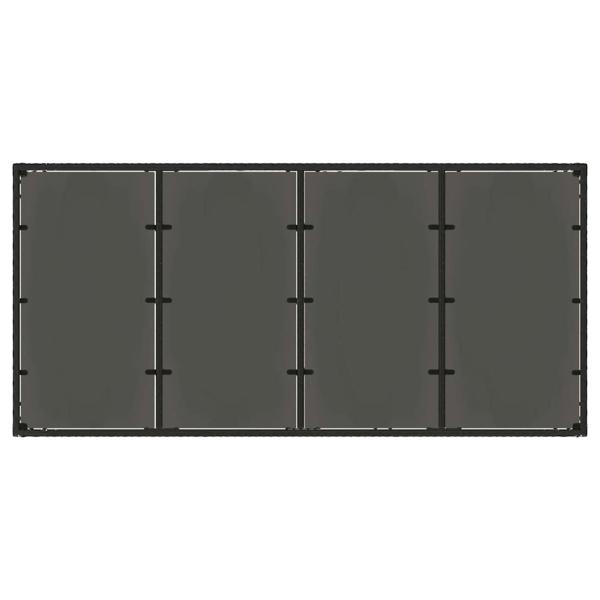 9-teiliges Garten Essset Schwarzes Poly Rattan, Stapelbare Gartenstühle mit Kissen - 2-teiliges Set in Schwarz Poly Rattan