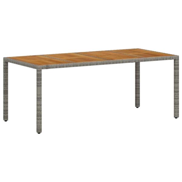 9 teiliges Garten Essgruppe Grau Poly Rattan Akazie, Stapelbare Gartenstühle mit Kissen 2 Stück Grau Poly Rattan