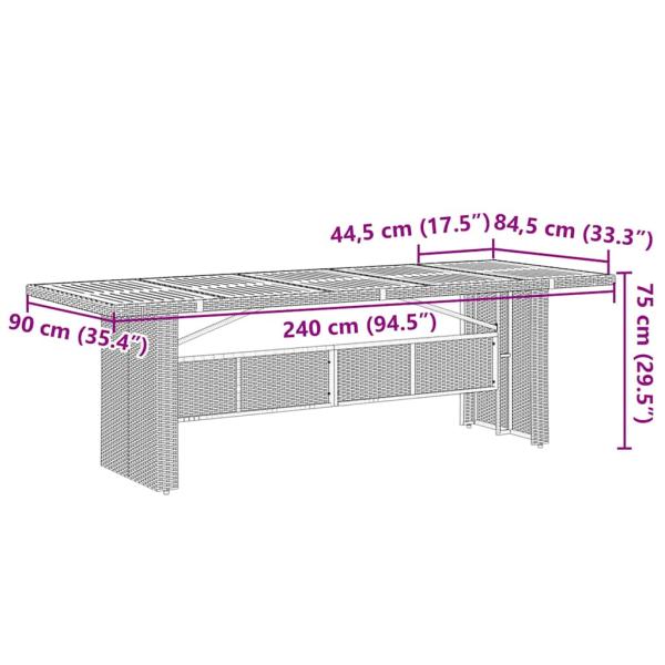 11-teilige Garten Essgruppe Schwarz Poly-Rattan Akazie, Stapelbare Gartenstühle mit Kissen 2 Stück Schwarz Poly-Rattan