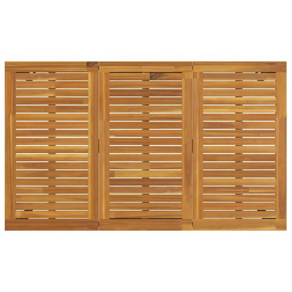 5-teiliges Garten-Essset Beige Poly Rattan Akazie, Stapelbare Gartenstühle mit Kissen - Set aus 2 in Beige Poly Rattan, Gartentisch 150x90x75 cm aus massivem Akazienholz und Metall