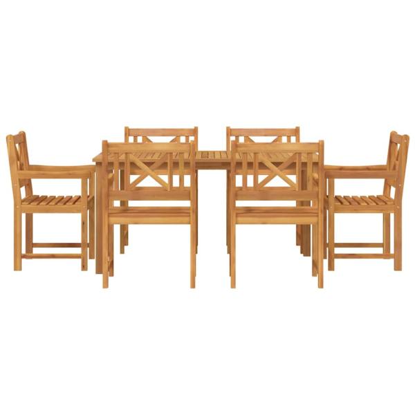 Garten Essgruppe 7 pcs Braun Massivholz Akazie