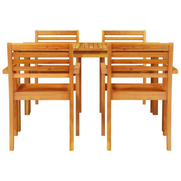 Garten Essgruppe 5 pcs Braun Massivholz Akazie