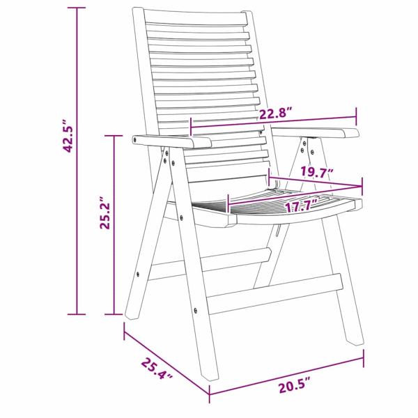 Gartenstühle Faltbar 8 pcs Massivholz Teak, Gartenstühle 2 pcs Massivholz Teak
