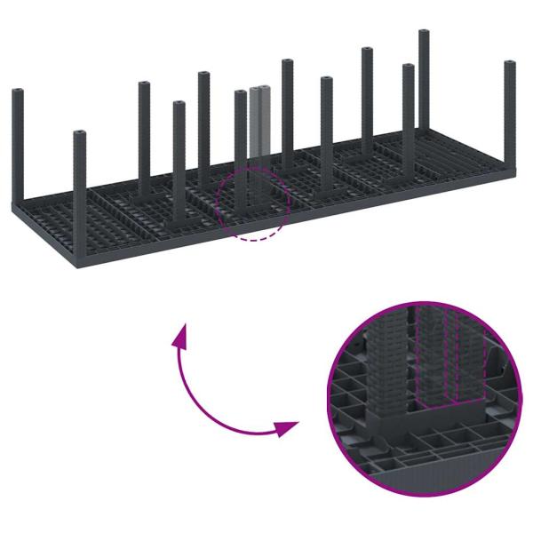13-teiliges Garten-Essset mit Kissen in Anthrazit aus Poly-Rattan, Gartentisch in Anthrazit 150x100x73 cm aus Poly-Rattan, Gartenstühle mit Kissen, 4 Stück in Anthrazit aus Poly-Rattan
