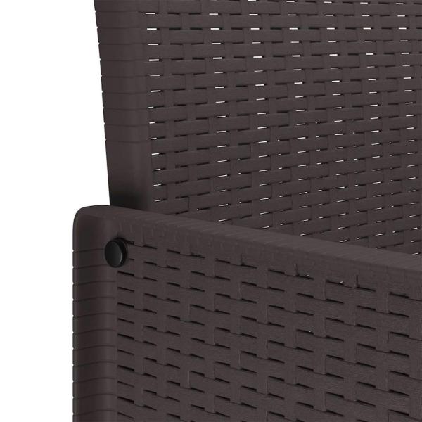 11-teiliges Gartentischset aus braunem Poly-Rattan, Gartentisch Braun 150x100x73 cm Poly-Rattan, Gartensessel 2 Stück Braun Poly-Rattan, Gartensessel 4 Stück Braun Poly-Rattan