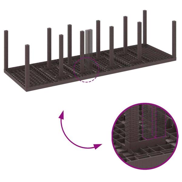 11-teiliges Gartentischset aus braunem Poly-Rattan, Gartentisch Braun 150x100x73 cm Poly-Rattan, Gartensessel 2 Stück Braun Poly-Rattan, Gartensessel 4 Stück Braun Poly-Rattan