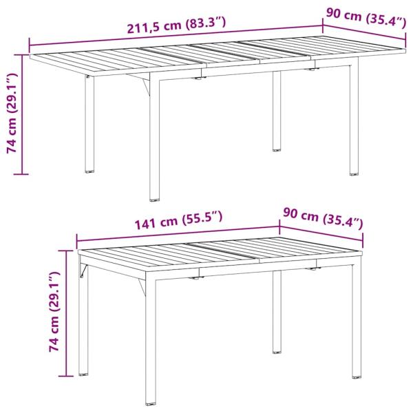 10-teiliges Garten Essset mit Kissen Braunes Poly-Rattan, Ausziehbarer Gartentisch Anthrazit (140-210)x90x73 cm Stahl