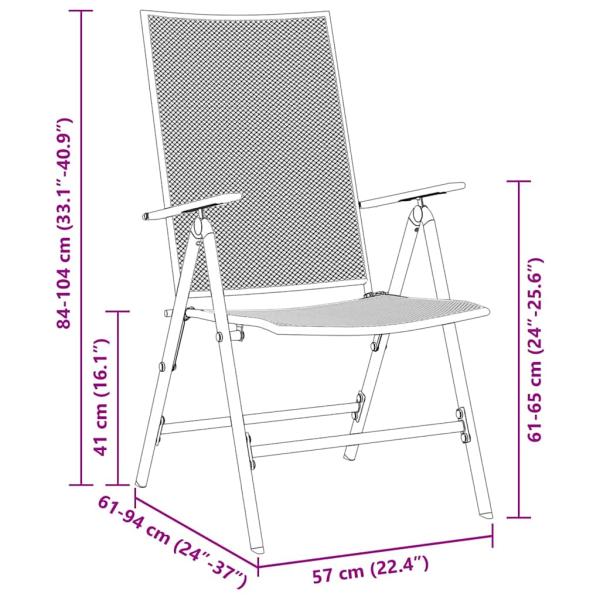 9-teiliges Flurmöbel Set in Anthrazitstahl, Ausziehbarer Gartentisch in Anthrazit (140-210)x90x73 cm aus Stahl