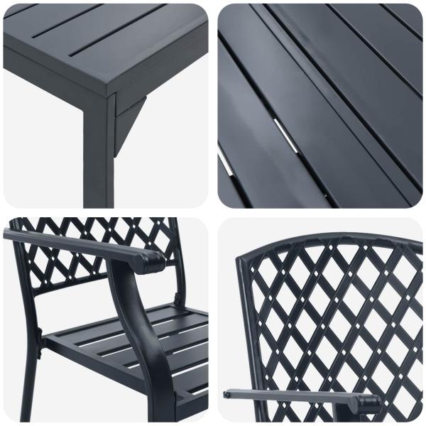 Garten Essgruppe 9 pcs Anthrazit Stahl