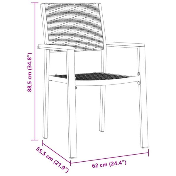 3-teiliges Garten-Esszimmer-Set Schwarz Poly-Rattan