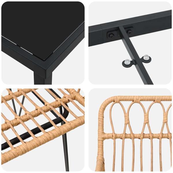 5-teiliges Garten-Essset Braun Poly Rattan