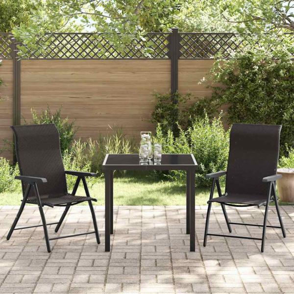 3-teiliges Garten-Dining-Set Schwarz Poly-Rattan