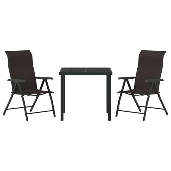 3-teiliges Garten-Dining-Set Schwarz Poly-Rattan