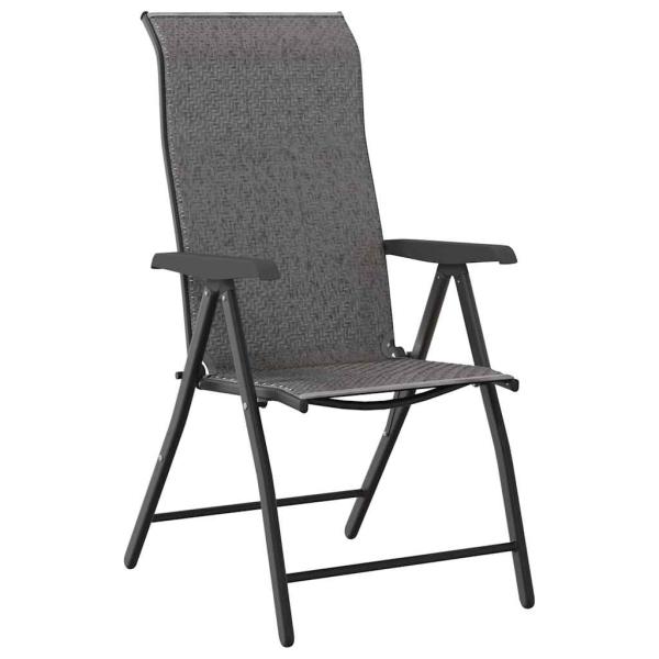 5-teiliges Garten-Esstisch-Set Grau Poly-Rattan