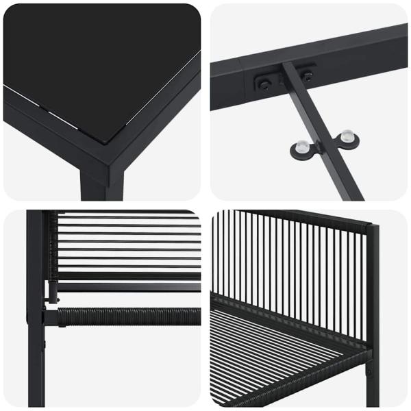 5-teiliges Garten-Essmöbelset Schwarz Poly-Rattan