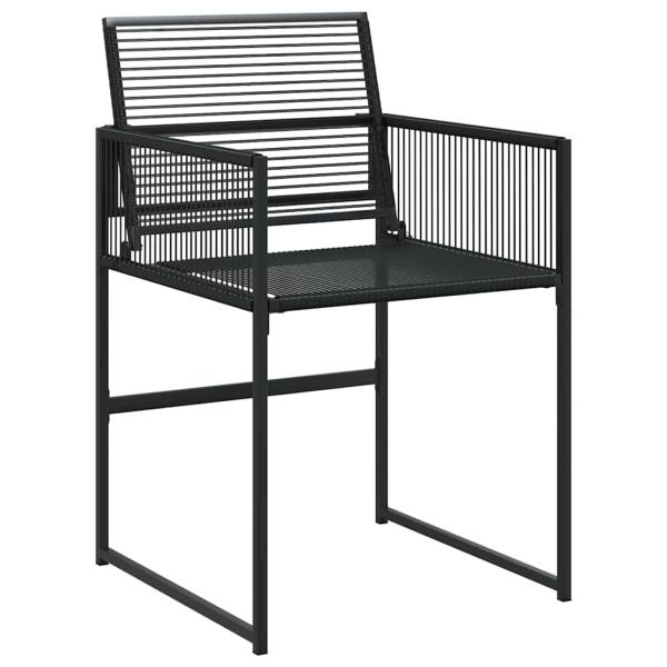 9-teiliges Garten-Essset Schwarzes Poly-Rattan