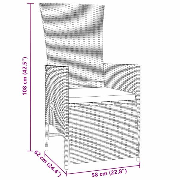 7-teiliges Garten-Dining-Set mit Kissen Beige Poly Rattan