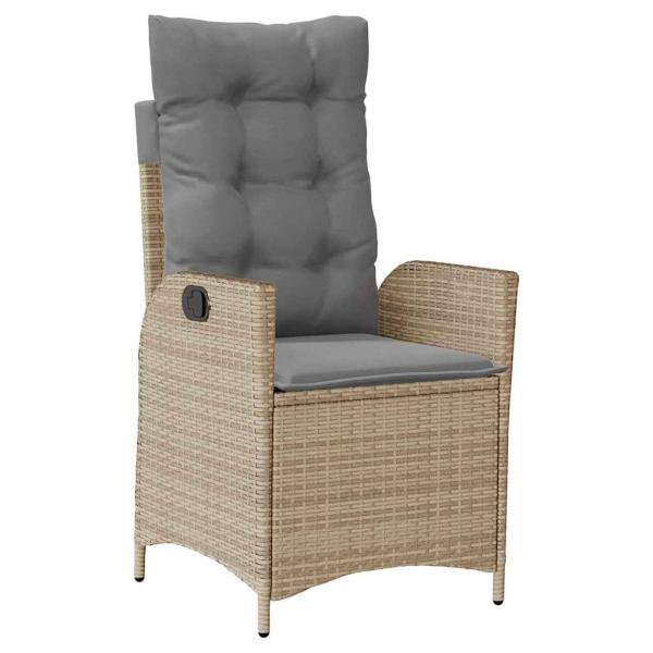 7-teiliges Garten-Diningset mit Kissen Beige Poly-Rattan