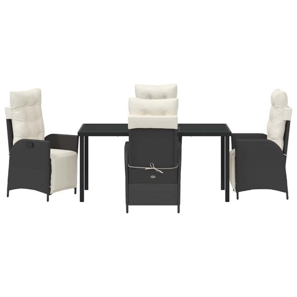 5-teiliges Garten-Dining-Set Schwarz Poly-Rattan