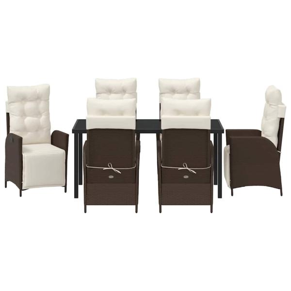 7-teiliges Garten-Essensemble Braun Poly-Rattan