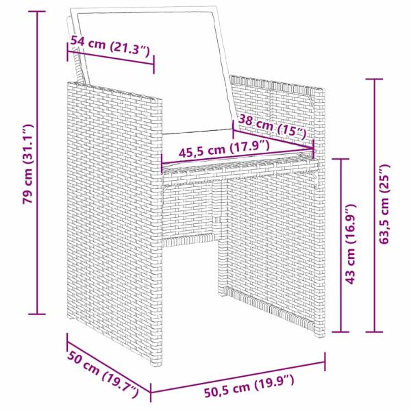 5-tlg. Garten Esstischset mit Kissen Beige Poly Rattan, Gartentisch Schwarz 80x80x73 cm Temperiertes Glas