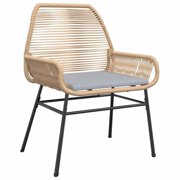 7-teiliges Garten-Essset mit Kissen in Braun aus Poly-Rattan
