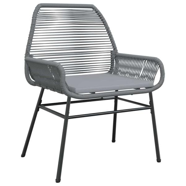 5-teiliges Gartendining-Set mit Kissen Grau Poly-Rattan