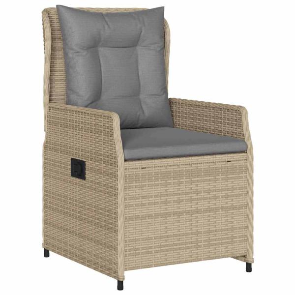 5-teilige Garten Essgruppe Beige Poly Rattan, Gartentisch Schwarz 80x80x73 cm Sicherheitsglas