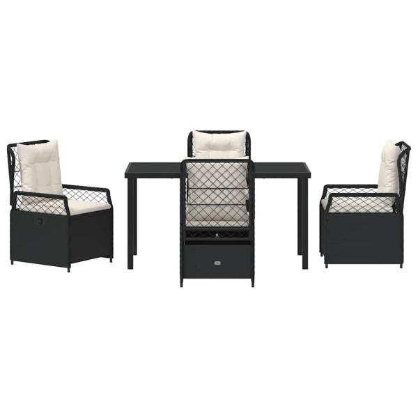 5-teiliges Garten-Dining-Set Schwarz Poly-Rattan