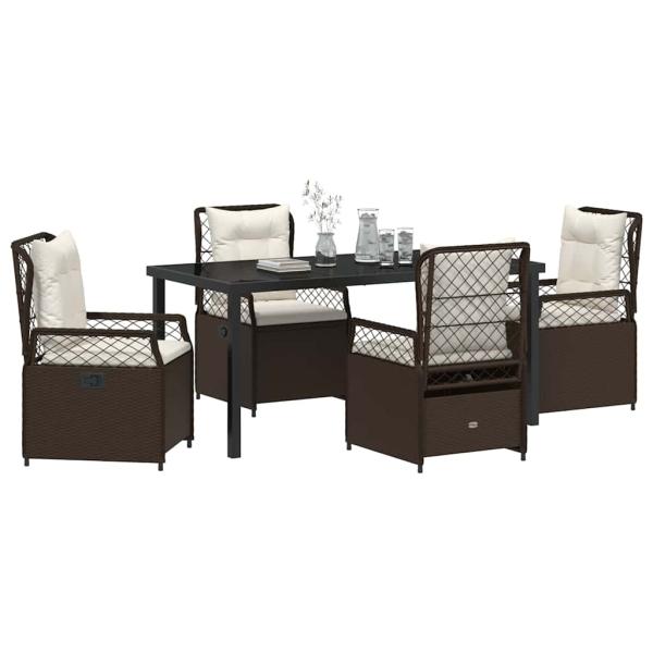 5-teiliges Garten-Dining-Set Braun Poly-Rattan