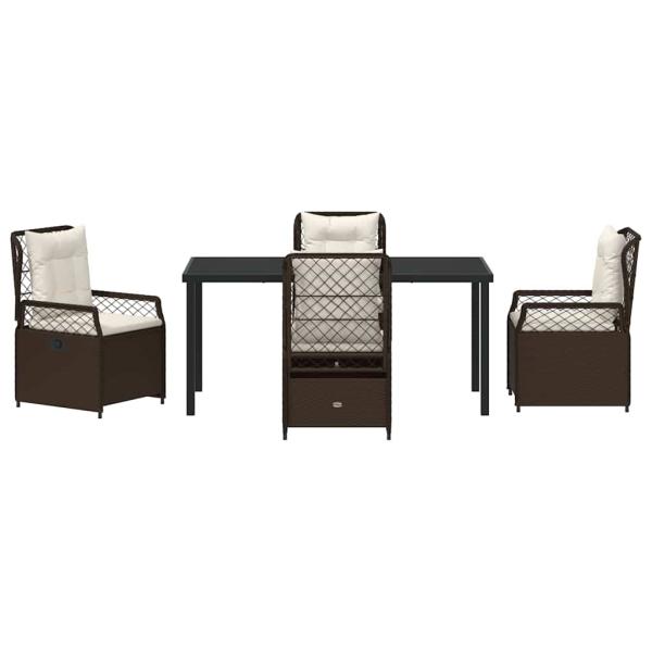 5-teiliges Garten-Dining-Set Braun Poly-Rattan