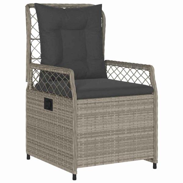 ARDEBO.de - 7-teiliges Garten-Esszimmer-Set Hellgrau Poly-Rattan