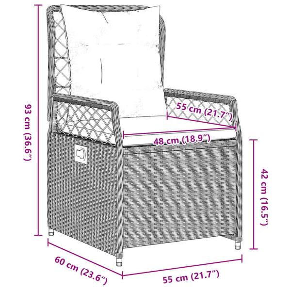 7-teiliges Garten-Esszimmer-Set Hellgrau Poly-Rattan