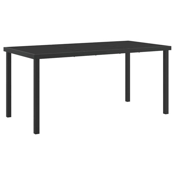 7-teiliges Garten-Dining-Set mit Kissen - Schwarzes Poly-Rattan