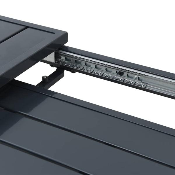 Ausziehtische 2 Stück Anthrazit 210x90x73 cm Stahl, Ausziehbarer Gartentisch Anthrazit (140-210)x90x73 cm Stahl