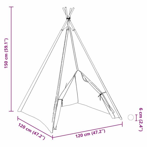 Kinder-Teepee Zelt mit Tasche Pfirsich & Spielbälle Haut Weiß