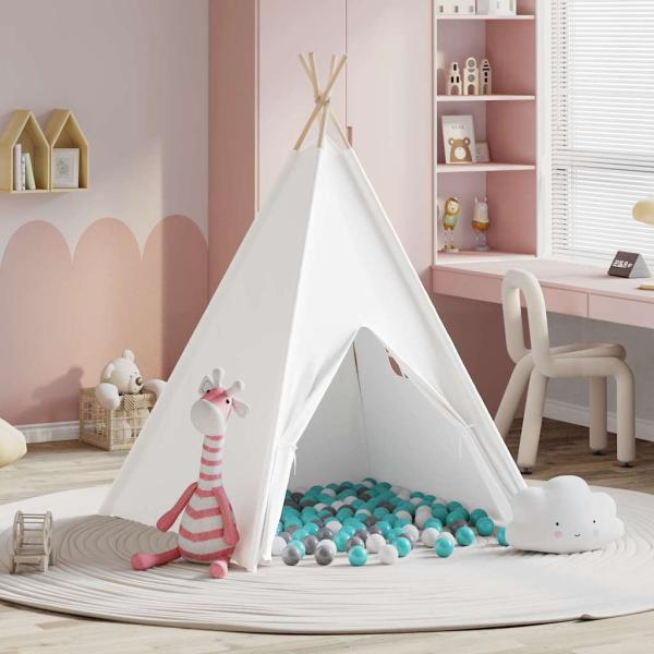 Kinder-Teepee Zelt mit Tasche Pfirsich & Spielbälle Haut Weiß