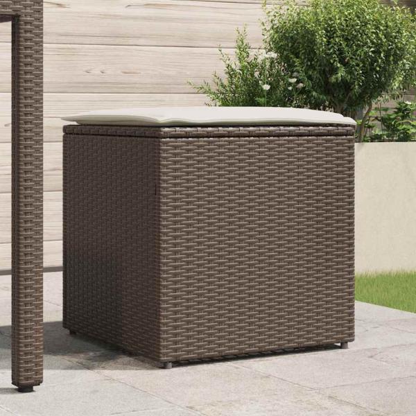 Außenlagerbox Braun und Creme Rattan Mittel Lagerung