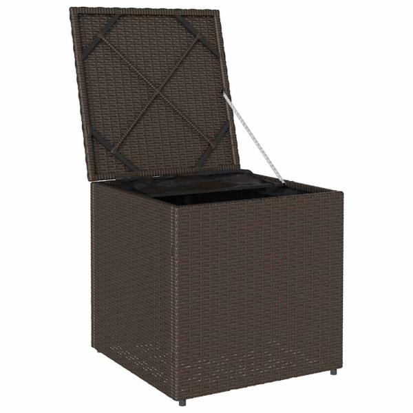 Außenlagerbox Braun und Creme Rattan Mittel Lagerung