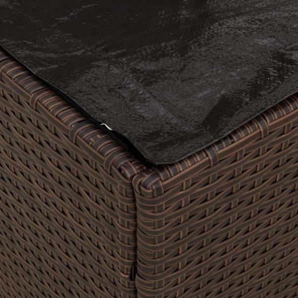 Außenlagerbox Braun und Creme Rattan Mittel Lagerung