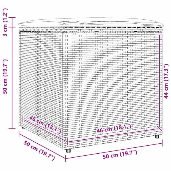 Außenlagerbox Beige Synthetisches Rattan Mittel Außenlagerbox