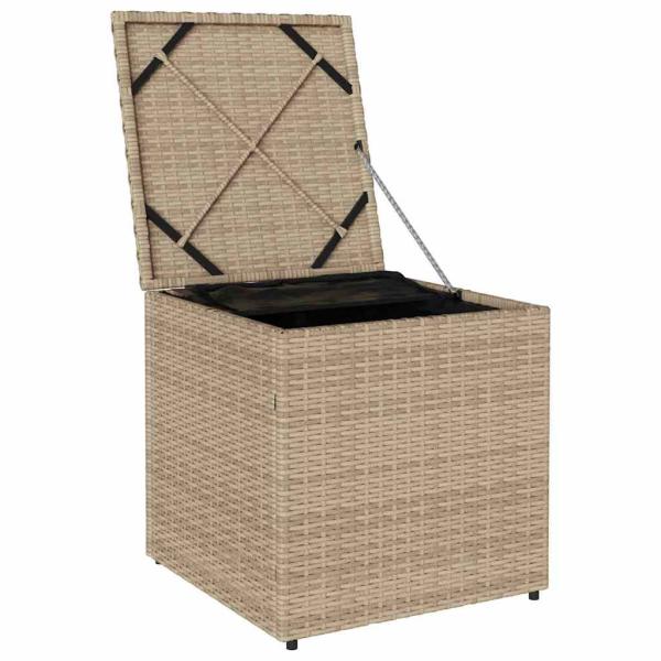 Außenlagerbox Beige Synthetisches Rattan Mittel Außenlagerbox