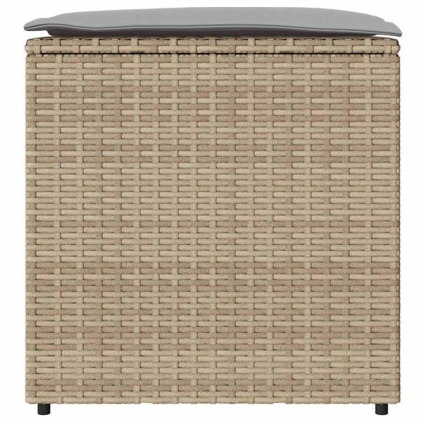 Außenlagerbox Beige Synthetisches Rattan Mittel Außenlagerbox