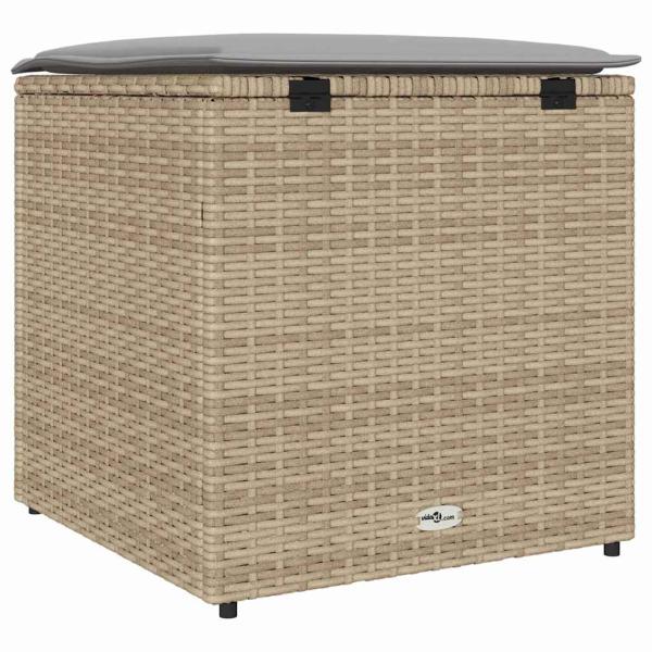 Außenlagerbox Beige Synthetisches Rattan Mittel Außenlagerbox