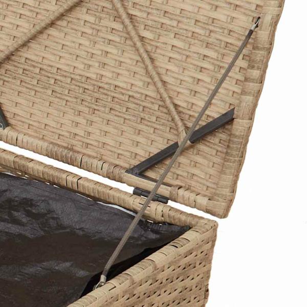 Außenlagerbox Beige Synthetisches Rattan Mittel Außenlagerbox