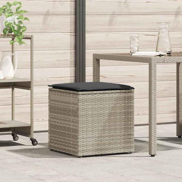 ARDEBO.de - Outdoor Speicherbox Hellgrau und Dunkelgrau Synthetisches Rattan