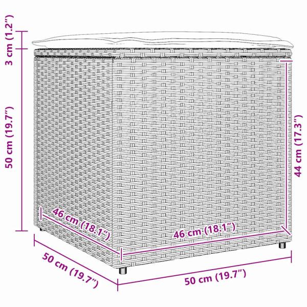 Outdoor Speicherbox Hellgrau und Dunkelgrau Synthetisches Rattan