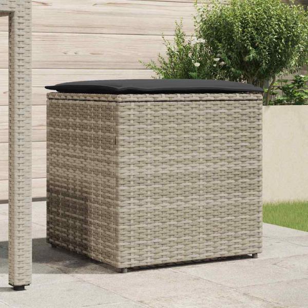 Outdoor Speicherbox Hellgrau und Dunkelgrau Synthetisches Rattan